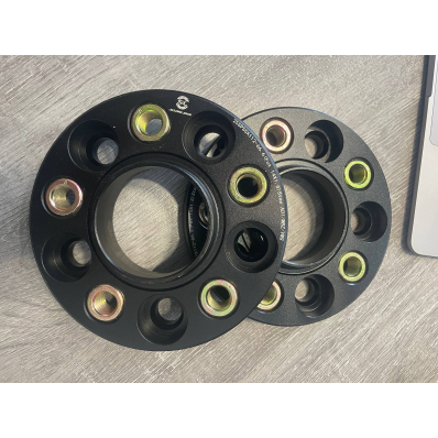 Проставки колесные 25 мм 5x112 DIA 66.6 Black — алюминиевые с футорками M14x1.5